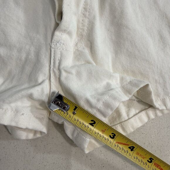 VTG Bongo High Waisted Beige Denim Shorts Junior Size 3 USA MADE Button Fly - Picture 4 of 11